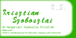krisztian szoboszlai business card